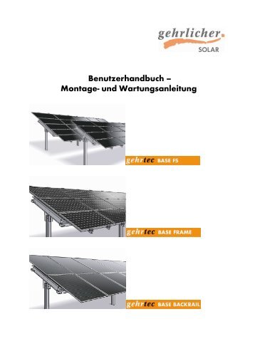 Montage- und Wartungsanleitung - Gehrlicher Solar