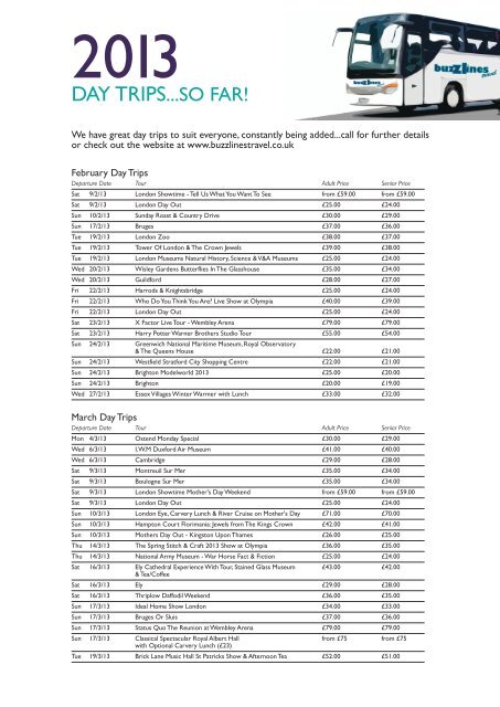 DAY TRIPS...SO FAR! - Buzzlines Travel