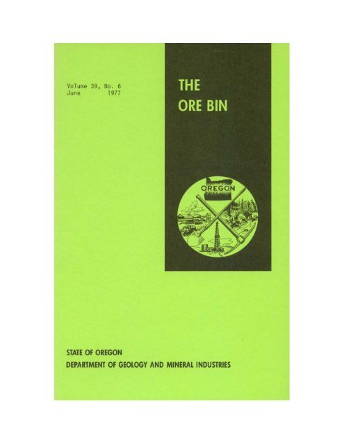 Ore Bin / Oregon Geology magazine / journal - Oregon Department ...