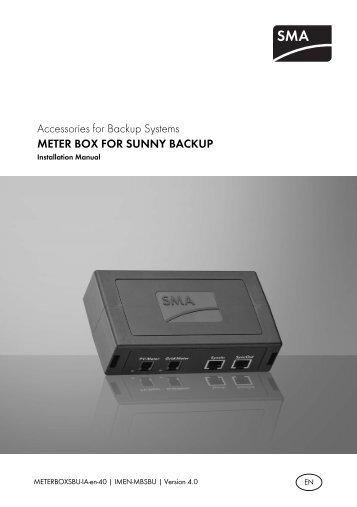 METER BOX FOR SUNNY BACKUP - SMA Solar Technology AG