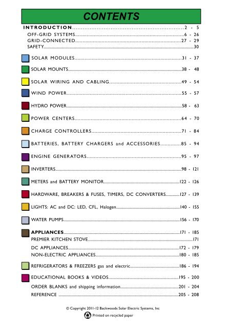 CONTENTS - Backwoods Solar Electric Systems