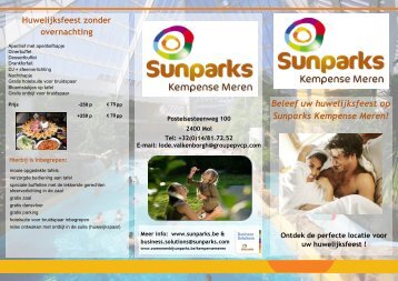 Beleef uw huwelijksfeest op Sunparks Kempense Meren! Ontdek de ...