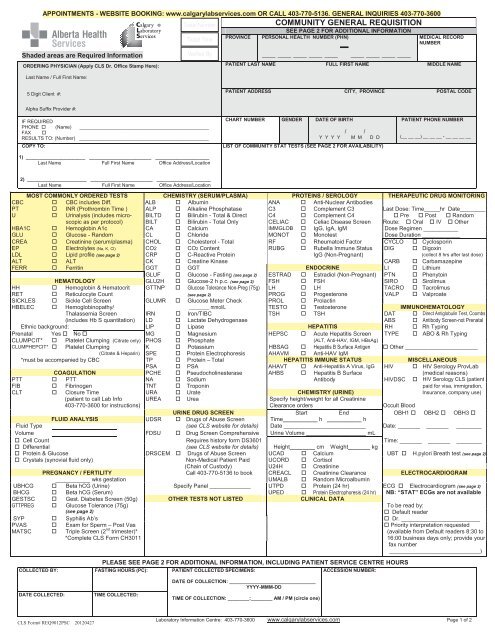 Appointments Calgary Laboratory Services Appointments Calgary Laboratory Services