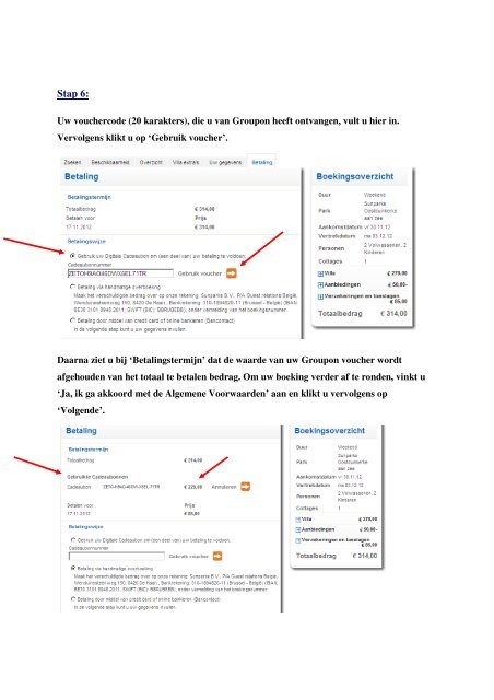 hoe boek ik mijn sunparks vakantie met mijn groupon voucher?