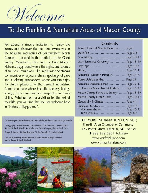 North Carolina Visitor & Relocation Guide - Franklin Chamber of ...