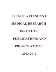 flight attendant medical research institute publications