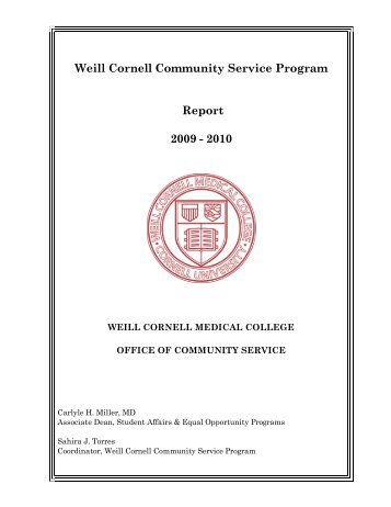 Annual Report 2009-2010 - Weill Medical College - Cornell University