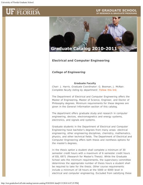 2010-2011 UF Graduate Catalog (PDF Format) - Graduate School ...