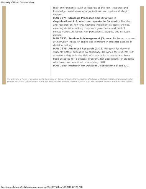 2010-2011 UF Graduate Catalog (PDF Format) - Graduate School ...