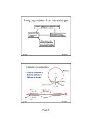 Analyzing radiation from interstellar gas Galactic coordinates