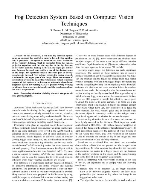 Fog Detection System Based on Computer Vision Techniques