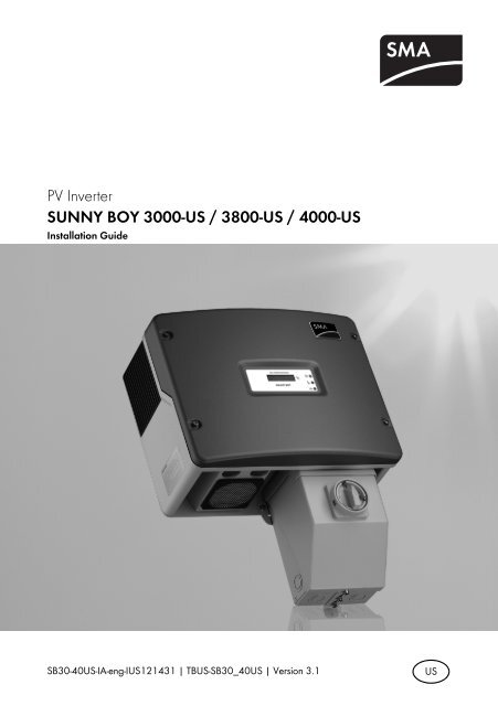 SUNNY BOY 3000-US / 3800-US / 4000-US - Installation ... - Soligent