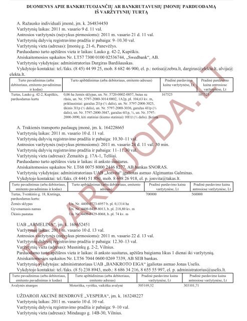 15 2010 m. gruodžio 19 d. duoMenys apie ... - isPARDUODA.LT