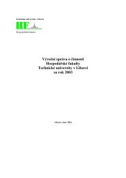 Výroční zpráva o činnosti HF TUL za rok - Fakulta hospodářská ...