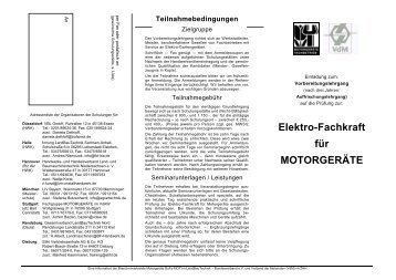 Elektro-Fachkraft für MOTORGERÄTE - BuFa-MOT