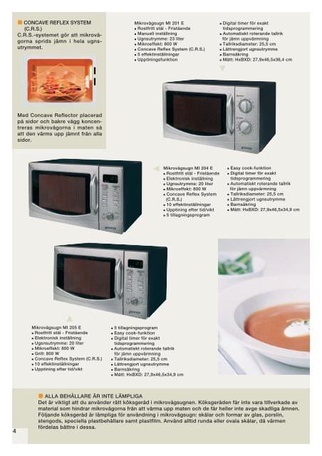 Mikroovn brochure Svensk med billeder.qxd - Gorenje