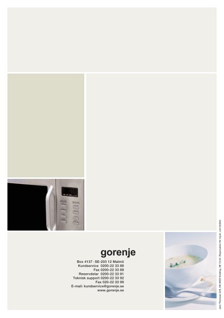 Mikroovn brochure Svensk med billeder.qxd - Gorenje