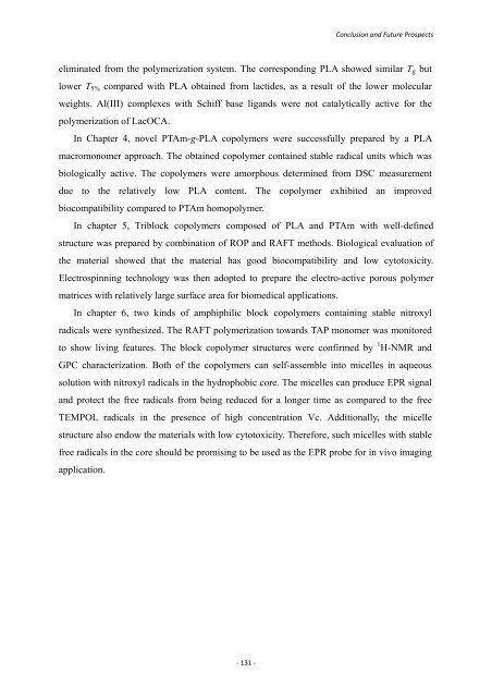 Catalytic Synthesis and Characterization of Biodegradable ...