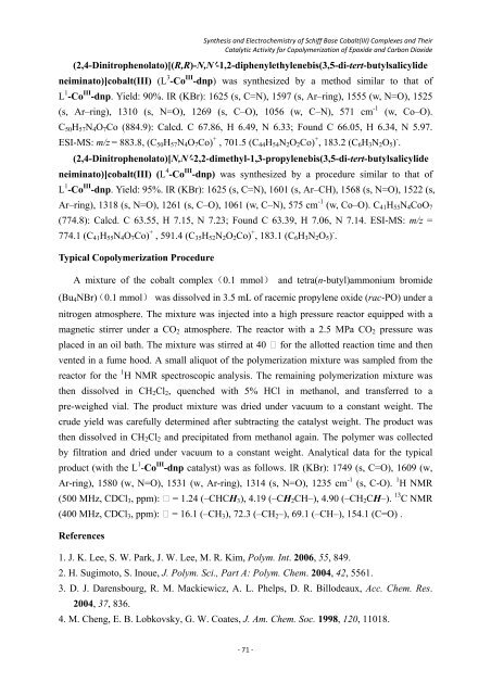 Catalytic Synthesis and Characterization of Biodegradable ...