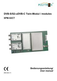 DVB-S/S2→DVB-C Twin-Modul / modules - Polytron-Vertrieb GmbH