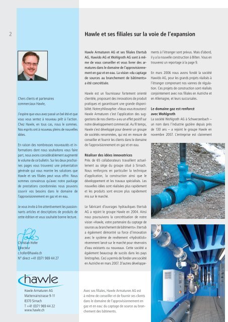 Hawle Armaturen AG Bulletin n° 2-2008