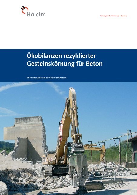 Ökobilanzen rezyklierter Gesteinskörnung für Beton - IIP