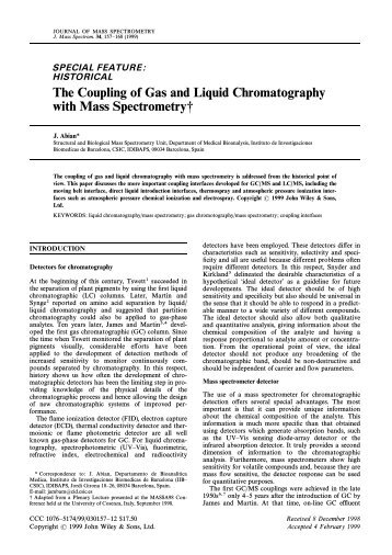 The Coupling of Gas and Liquid Chromatography with Mass ...