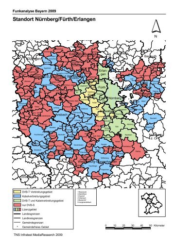 Sendegebietskarte - Funkanalyse Bayern 2010 - TNS Infratest