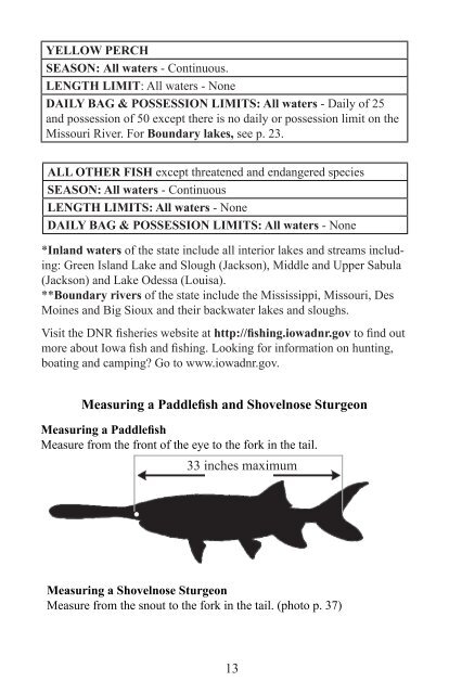 DNR Fishing Regulations 2012 - Marshall County