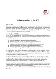 Doktoratsstudium an der SFU