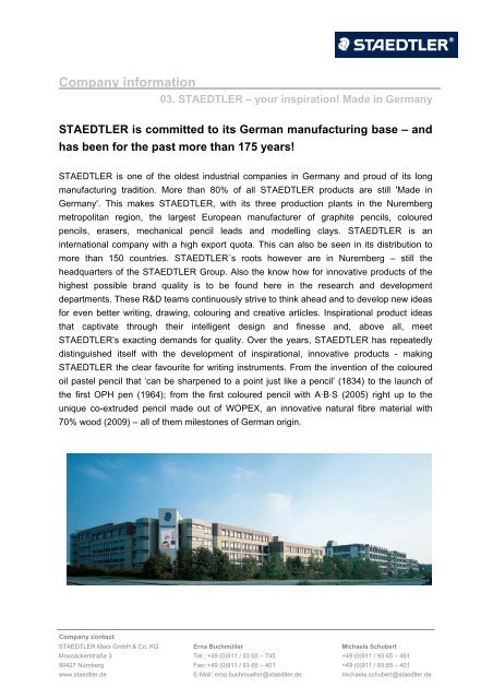 STAEDTLER is committed to its German manufacturing base