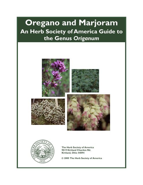 Oregano and Marjoram - The Herb Society of America