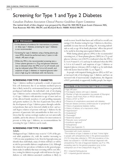 2008 Clinical Practice Guidelines - Canadian Diabetes Association