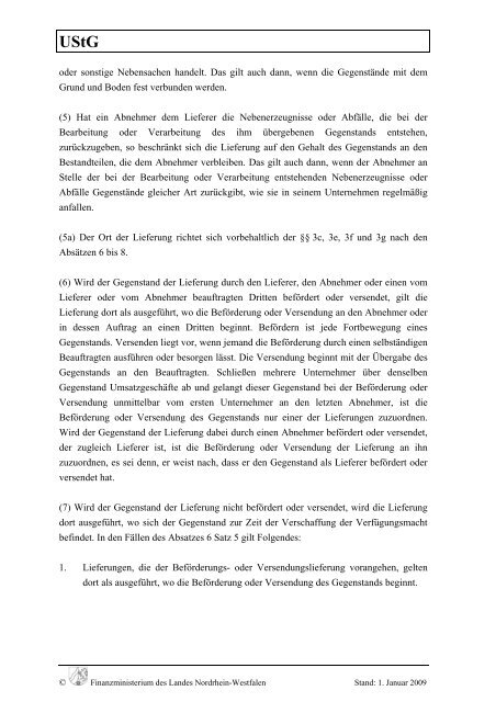 UStG - Finanzministerium NRW