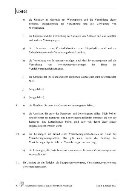 UStG - Finanzministerium NRW