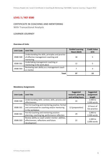 LEVEL 5 / REF 8580 CERTIFICATE IN COACHING ... - Richard Maun