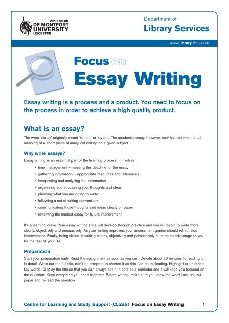 what is a focus statement in an essay examples