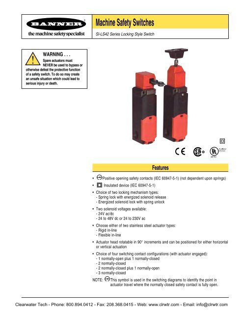 Banner Si Ls42 Series Locking Style Machine Safety Switches