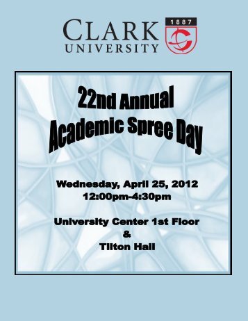 2012 Academic Spree Day Program - Clark University