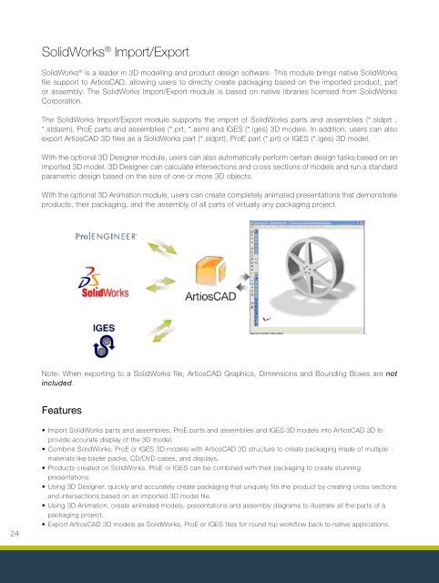 ArtiosCAD Module Descriptions - Esko