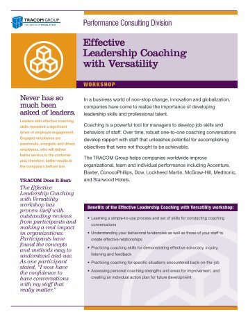 Effective Leadership Coaching with Versatility - The TRACOM Group