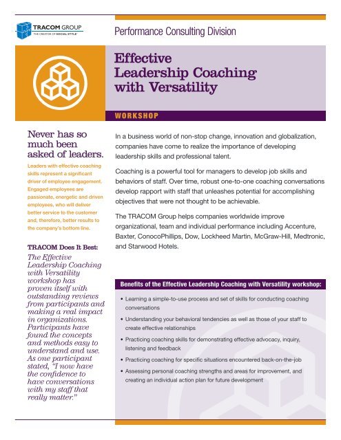 Effective Leadership Coaching with Versatility - The TRACOM Group