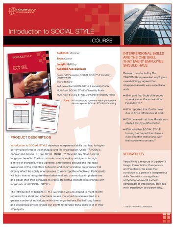 Introduction to SOCIAL STYLE - The TRACOM Group