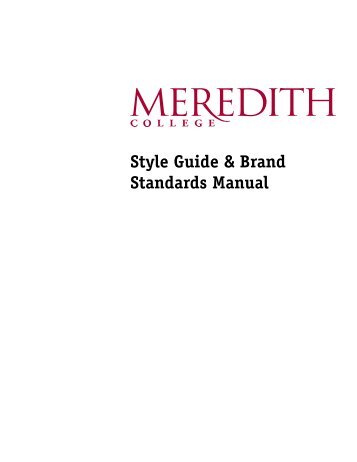 Style Guide & Brand Standards Manual - Meredith College