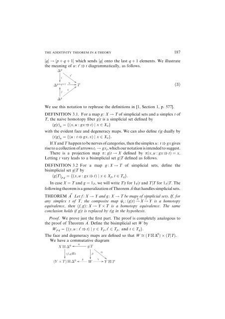 The Additivity Theorem in K