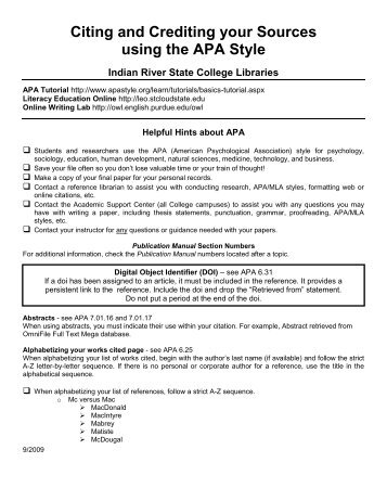 how to format and cite an appendix in apa style writing center
