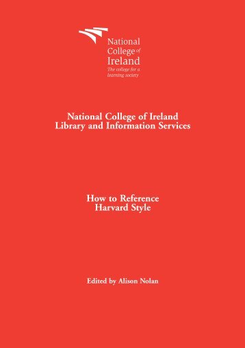 How to Reference Harvard Style - National College of Ireland