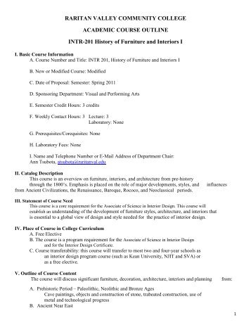 raritan valley community college academic course outline intr