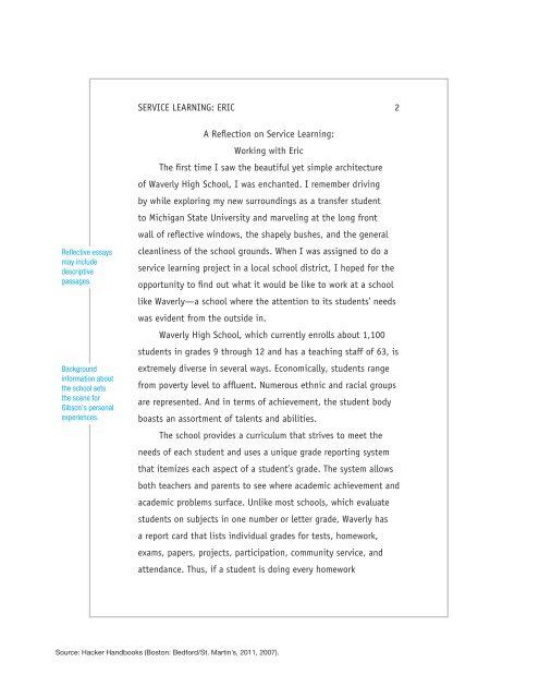 Apa reflective essay