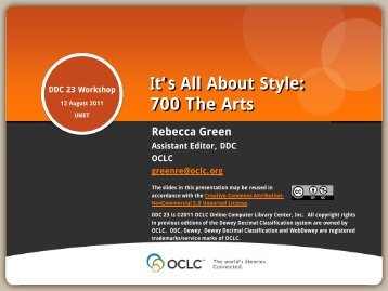 It's All About Style: 700 The Arts - OCLC